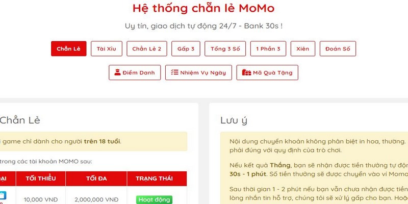 Momo Tài Xỉu sở hữu quy trình đổi thưởng nhanh chóng, tiện lợi